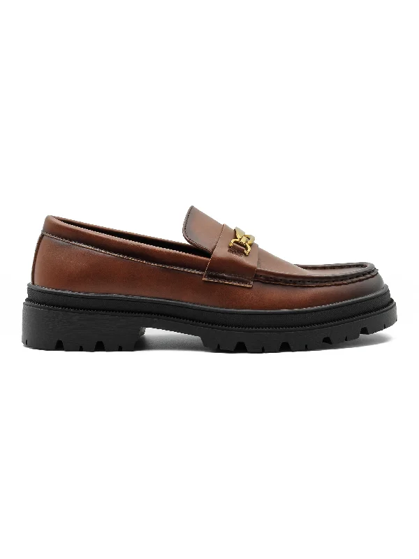 BROWN SNAFFLE BIT LOAFERS