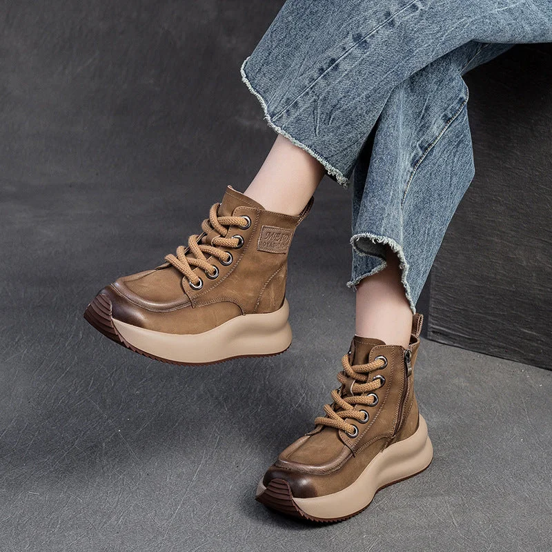 Women Classic Leather Casual Ankle Boots