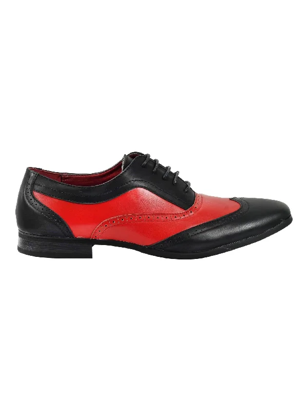 FAUX LEATHER 2 TONE BROGUE LACE UP SHOES