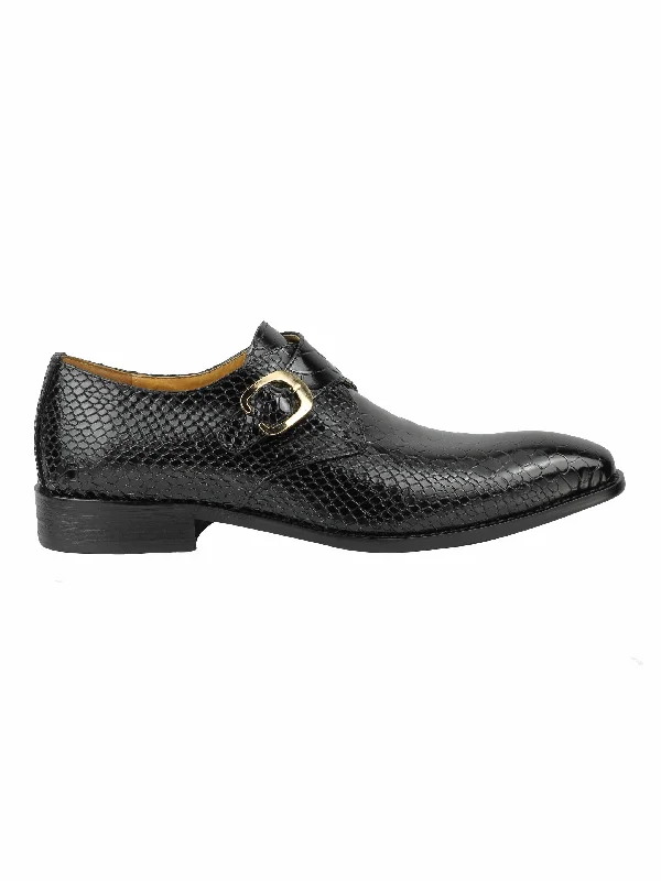 Real Leather Effect Monk Strap Loafers