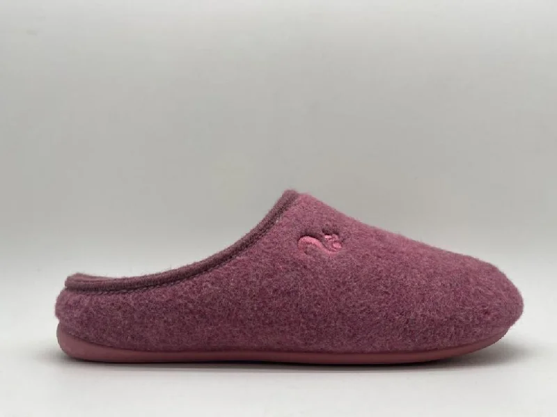 Thies Women Wool Slippers 'Organic', bordeaux