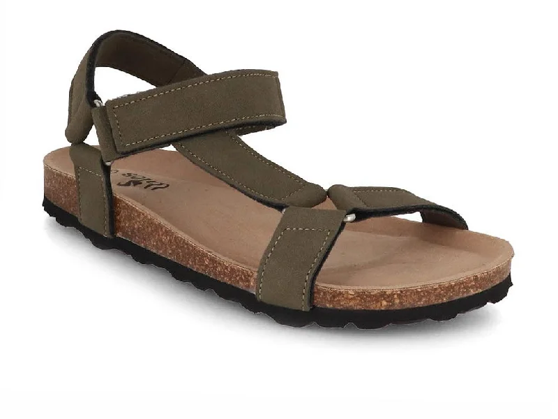 Thies Women Vegan Sandals 'Eco Bio Trek', khaki