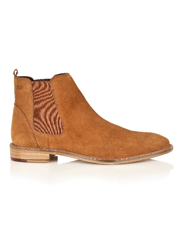 SUEDE CHELSEA BOOTS IN TAN