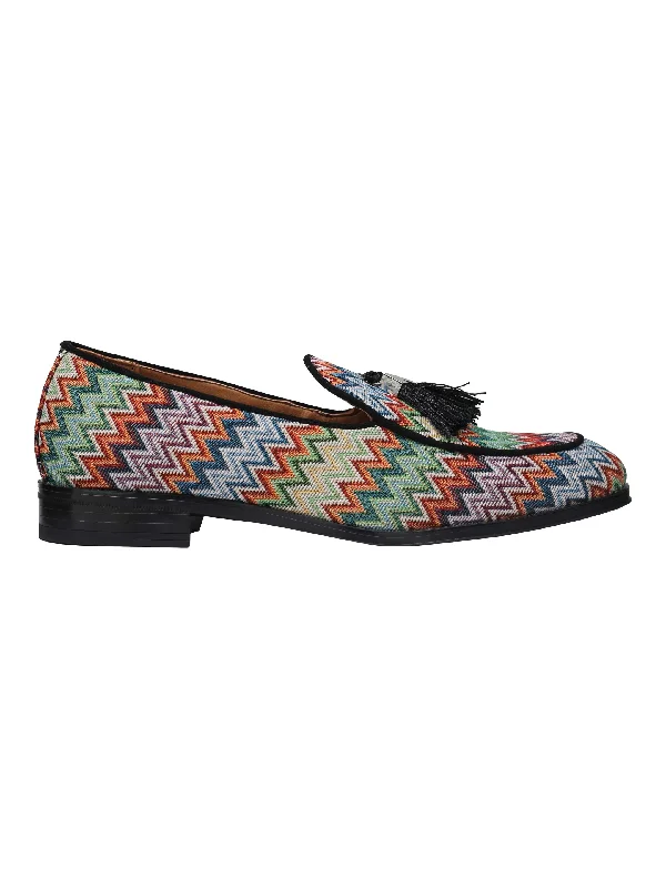 ANKARA COLOURFUL PRINT TASSEL LOAFERS