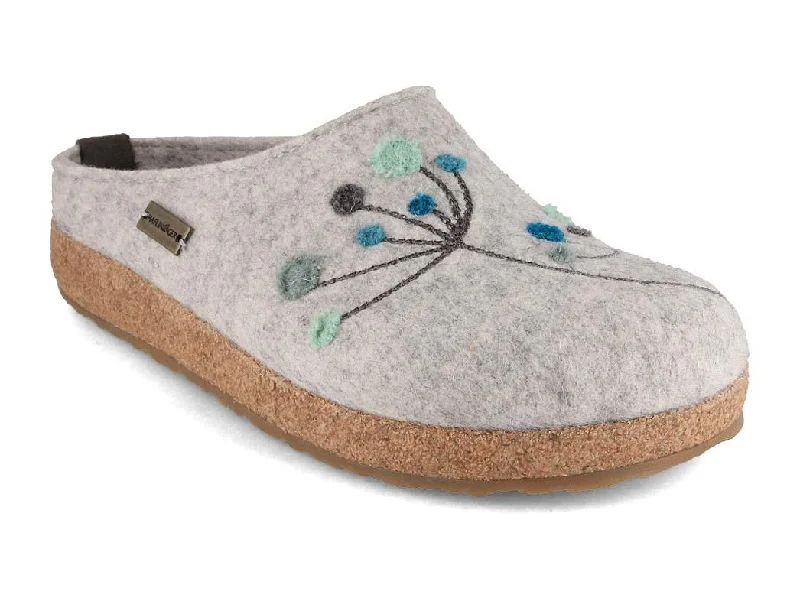 HAFLINGER Women Felt Clogs 'Grizzly Amaya', stone gray