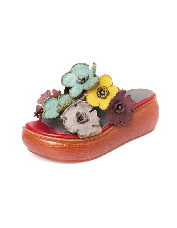 Handmade Retro Flower Summer Beach Slippers