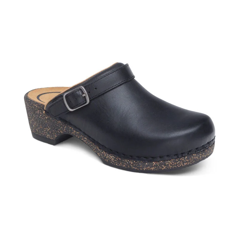 Beckie Cork Clog with Convertible Sling Back in Black CLOSEOUTS