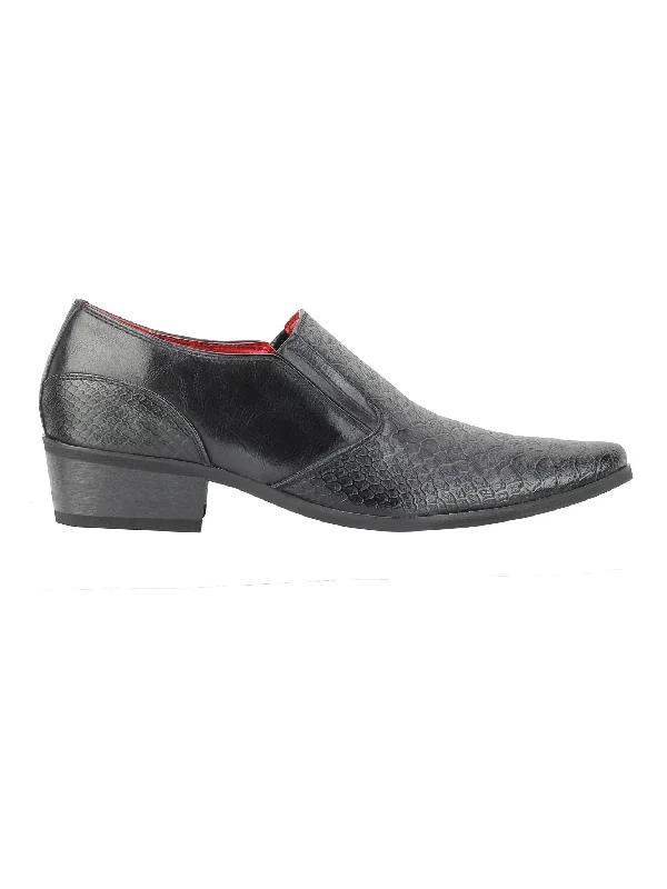 Mens Faux Leather Emboss Loafers