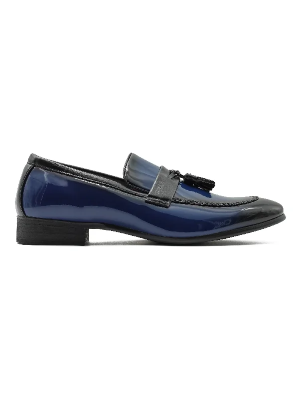 NAVY GLOSSY TASSEL LOAFERSB