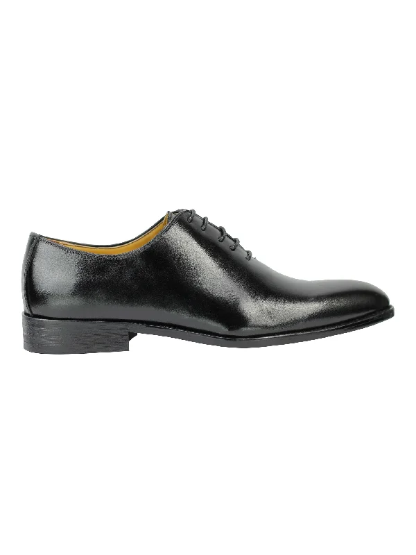 Real Leather Lace up Black Shoes