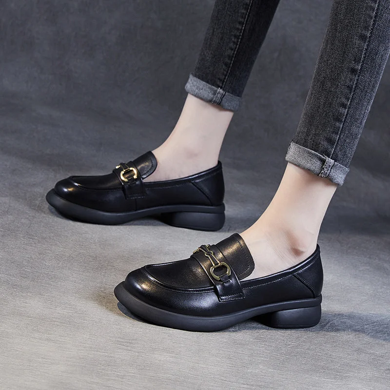 Women Retro Soft Leather Comfort Casual Loafers