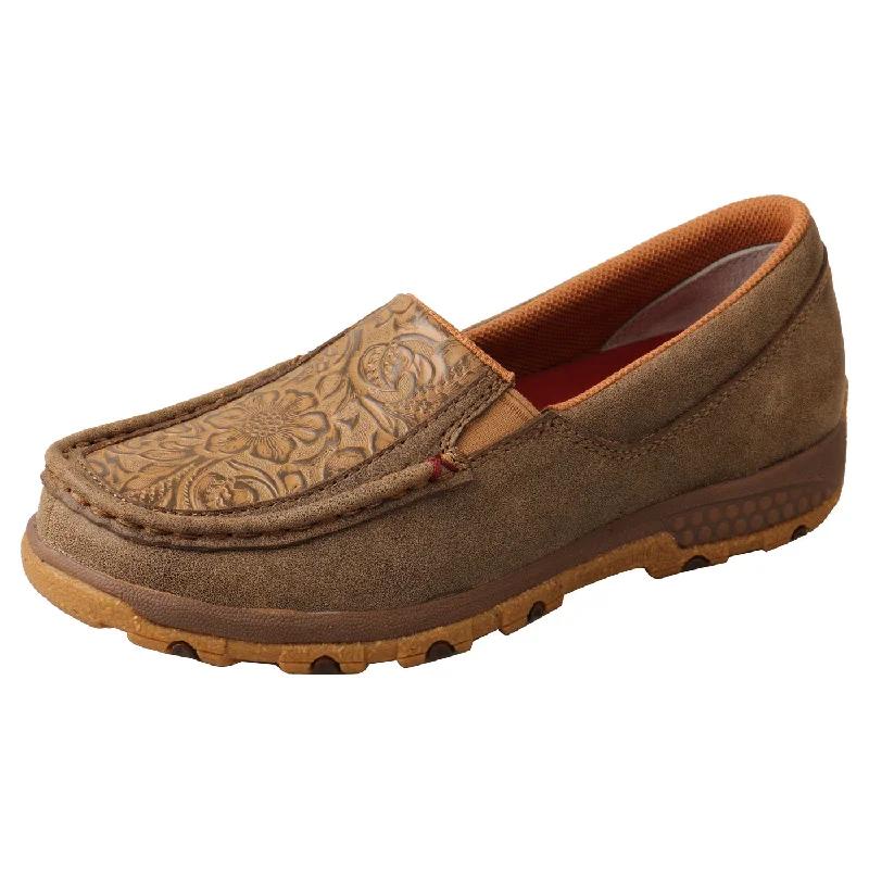 Twisted X Women's Bomber and Brown Tooled Slip-on Driving Moc