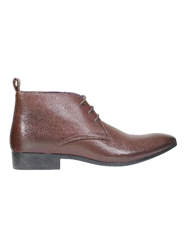 BROWN LACE UP CHELSEA BOOTS