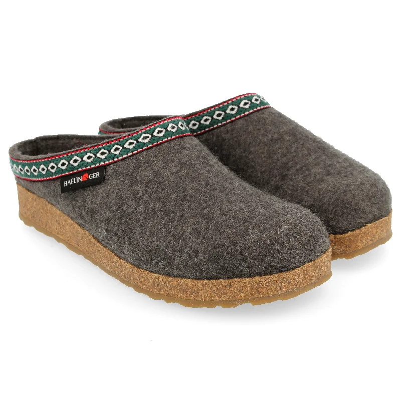 Classic Boiled Wool Clog "Gizzy" in Grey