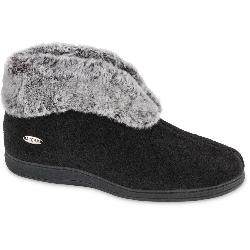 Women's Faux Fur Chinchilla Bootie Slipper with Indoor/Outdoor Sole