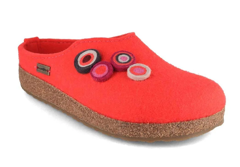 HAFLINGER Women Felt Clogs 'Grizzly Kanon', coral