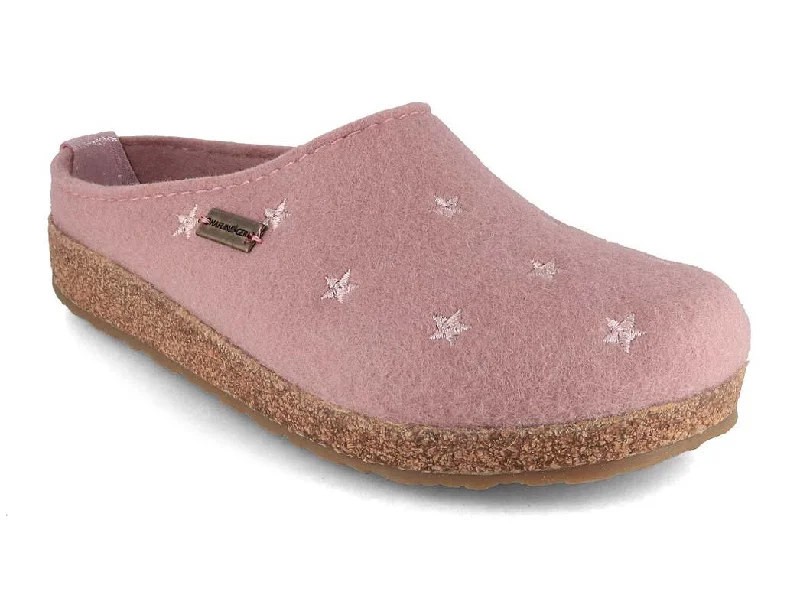 HAFLINGER Women Felt Clogs 'Grizzly Stelline', rosewood