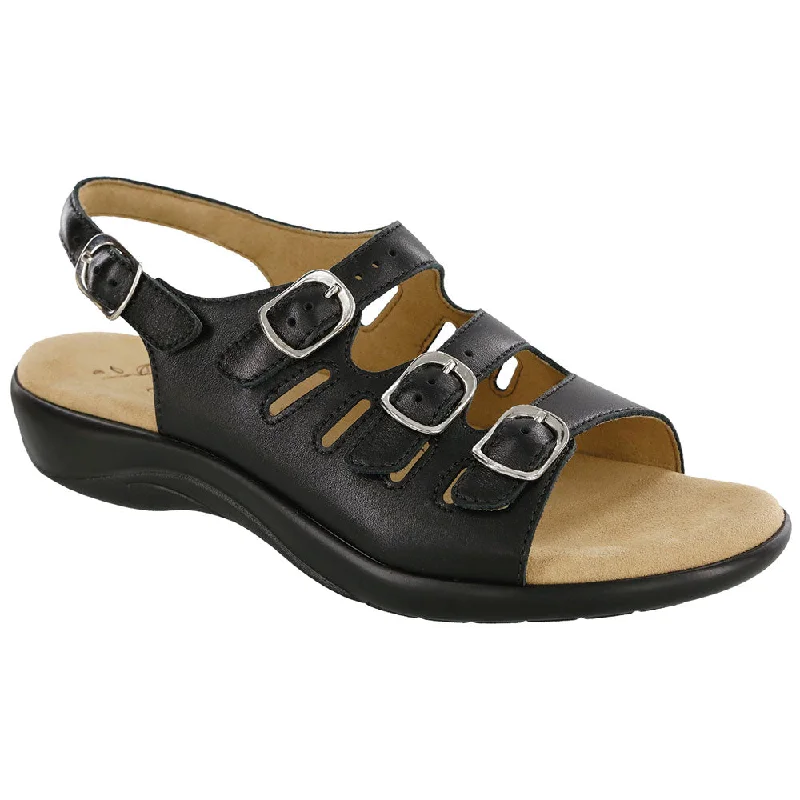 SAS Mystic Sandal Black Leather (Women's)