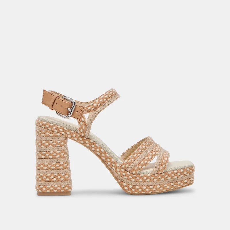 ARNELA HEELS NATURAL MULTI WOVEN