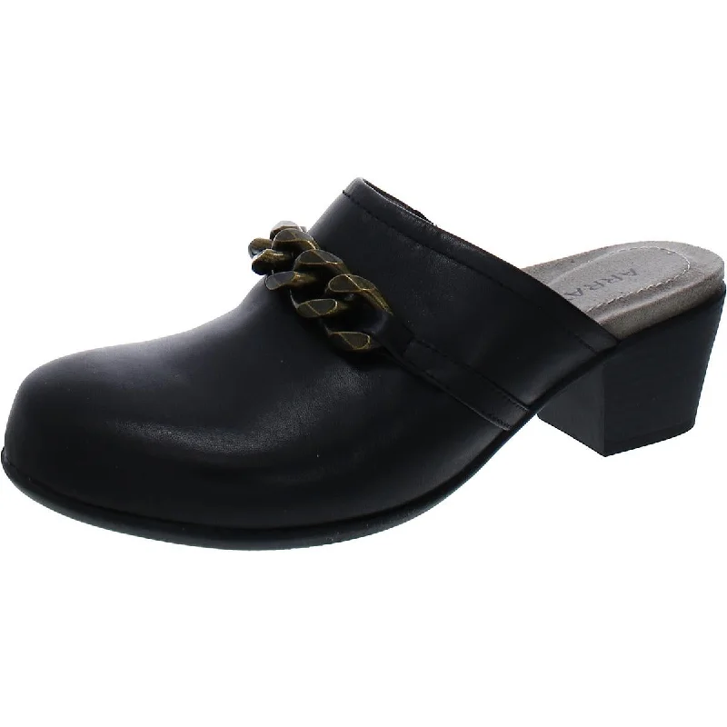 Array Womens Laurel Leather Block Heel Mules