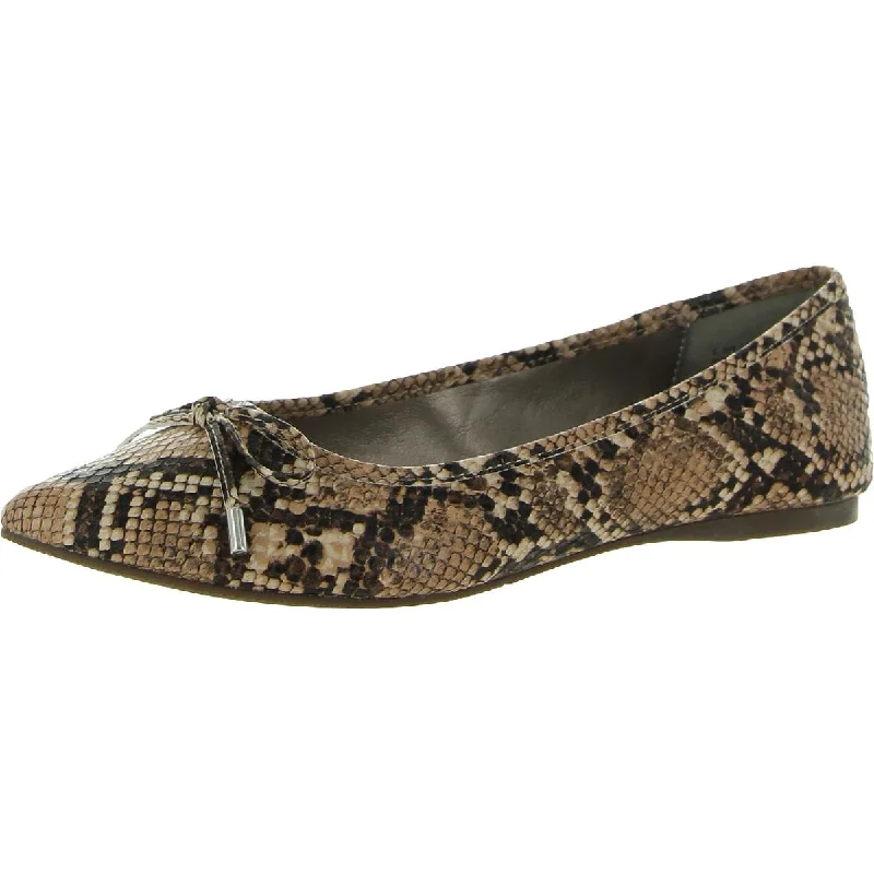 Array Womens Zoey Faux Leather Snake Print Ballet Flats