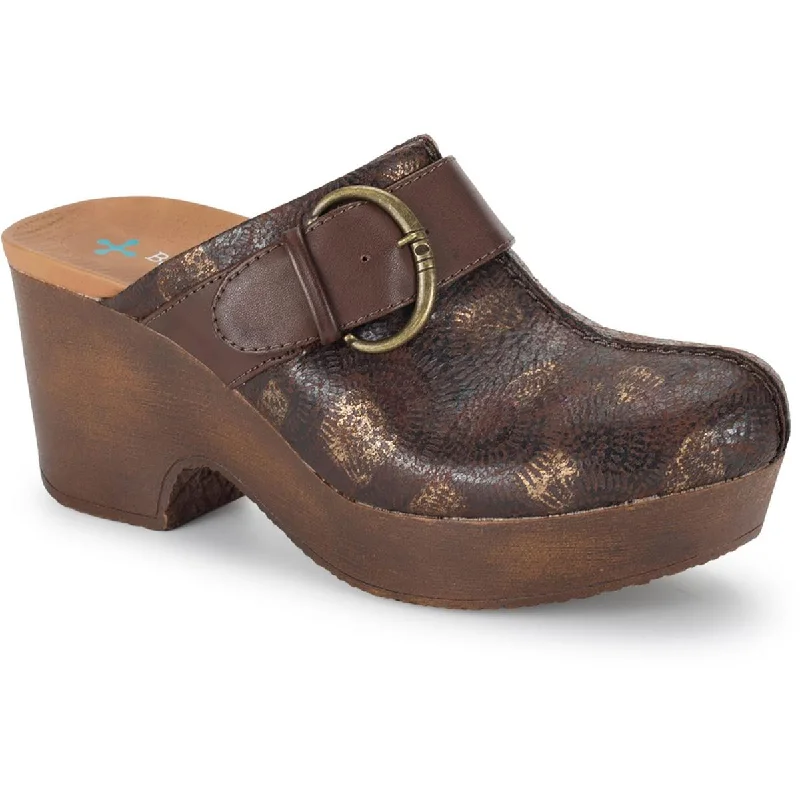 Baretraps Womens Belita Faux Leather Mule Clogs