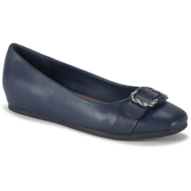 Baretraps Womens Colette Buckle Faux Leather Ballet Flats