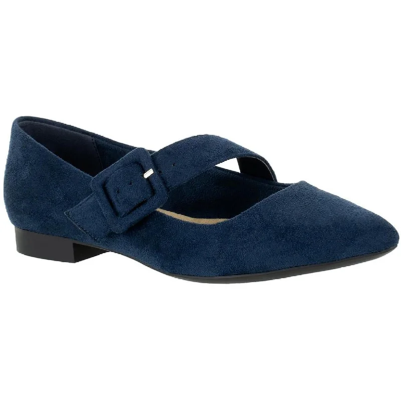 Bella Vita Womens Virginia II Faux Suede Slide On Flats