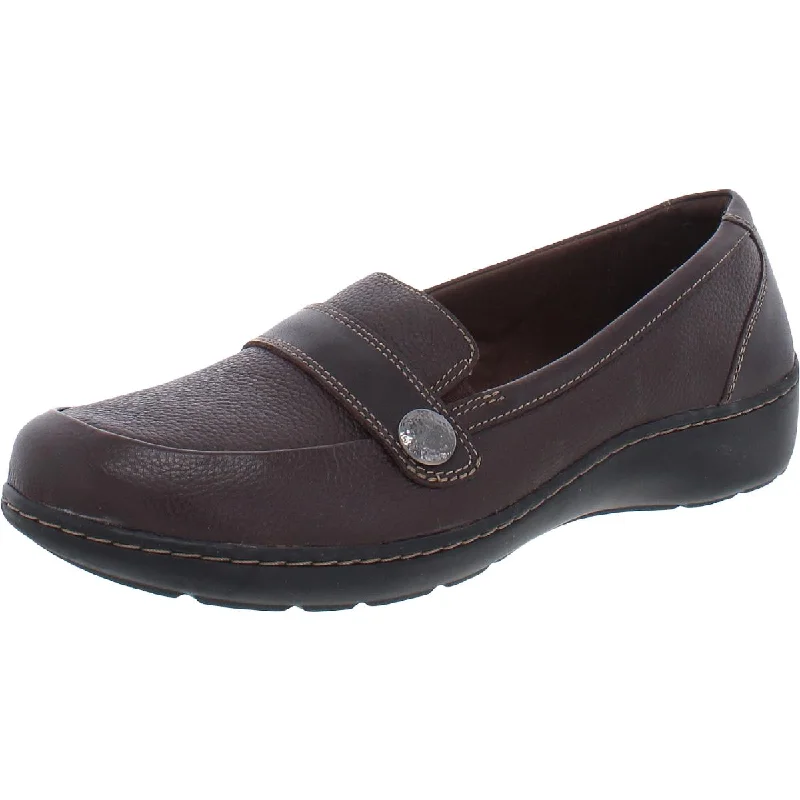 Clarks Womens Cora Daisy Leather Slip On Loafers