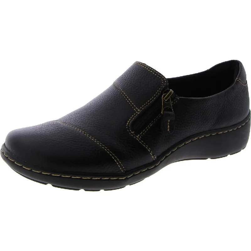 Clarks Womens Faux Leather Slip-On Flat Shoes