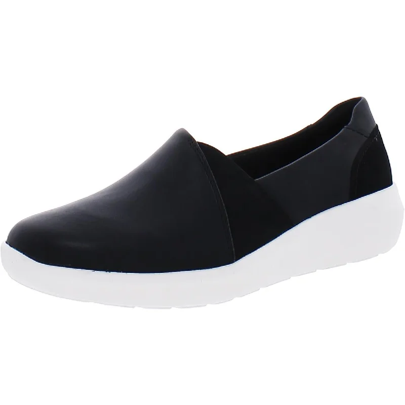 Clarks Womens Kayleigh Step Lifestyle Leather Slip-On Sneakers