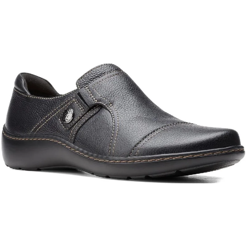 Clarks Womens Leather Slip-On Loafers