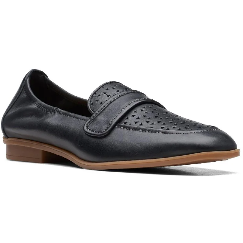 Clarks Womens Lyrical Way Leather Slip-On Loafers