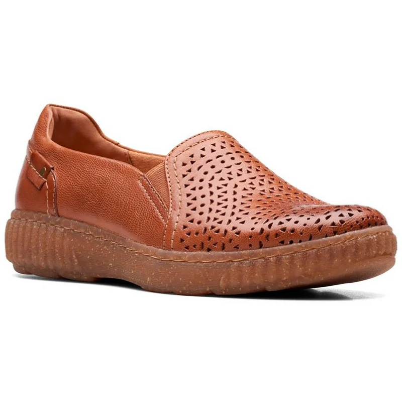 Clarks Womens Magnolia Aster Leather Laser Cut Loafers