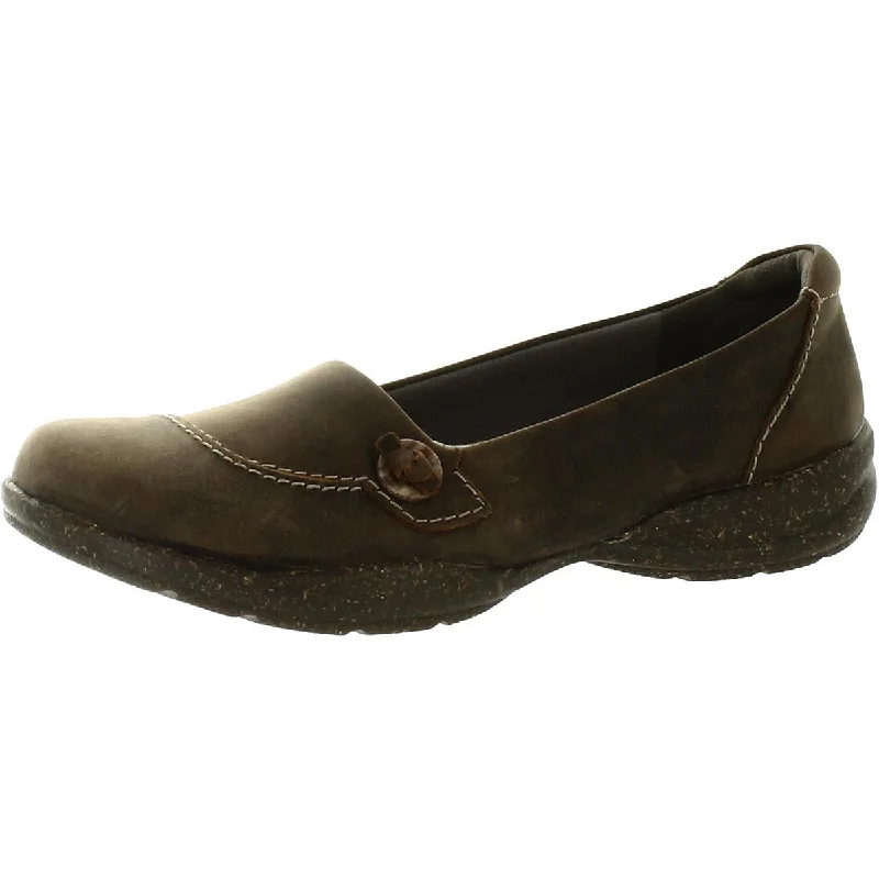 Clarks Womens Rosville Sky Leather Arch Support Loafers