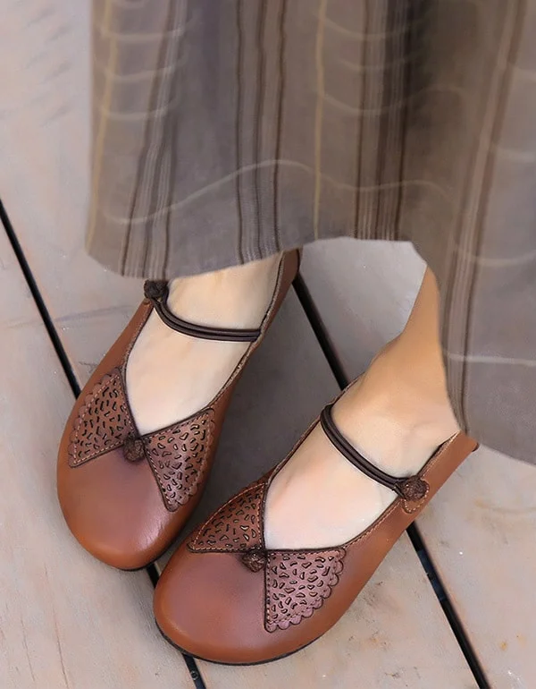 Spring Vintage Handmade Flat Heel Shoes