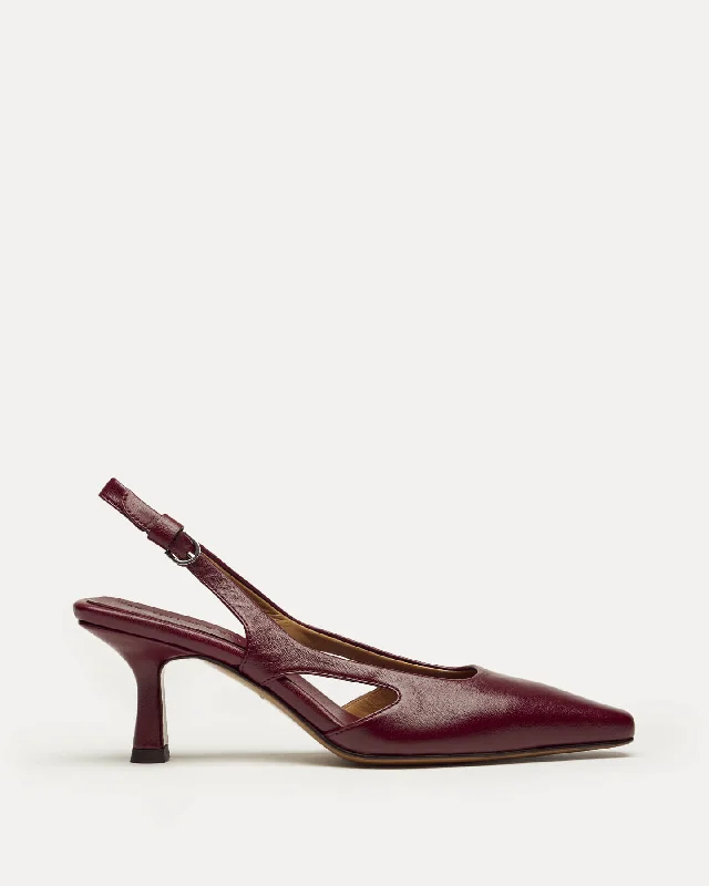 Holton Smooth Leather Slingback Heels