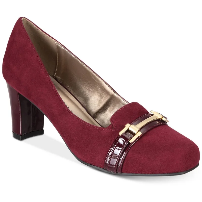 Karen Scott Womens Penzey Faux Suede Square toe Pumps