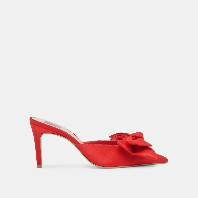 KAYLI HEELS RED SATIN