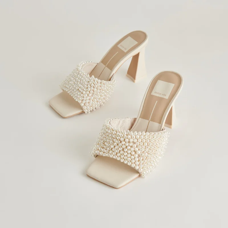 NANDY PEARL HEELS VANILLA PEARLS