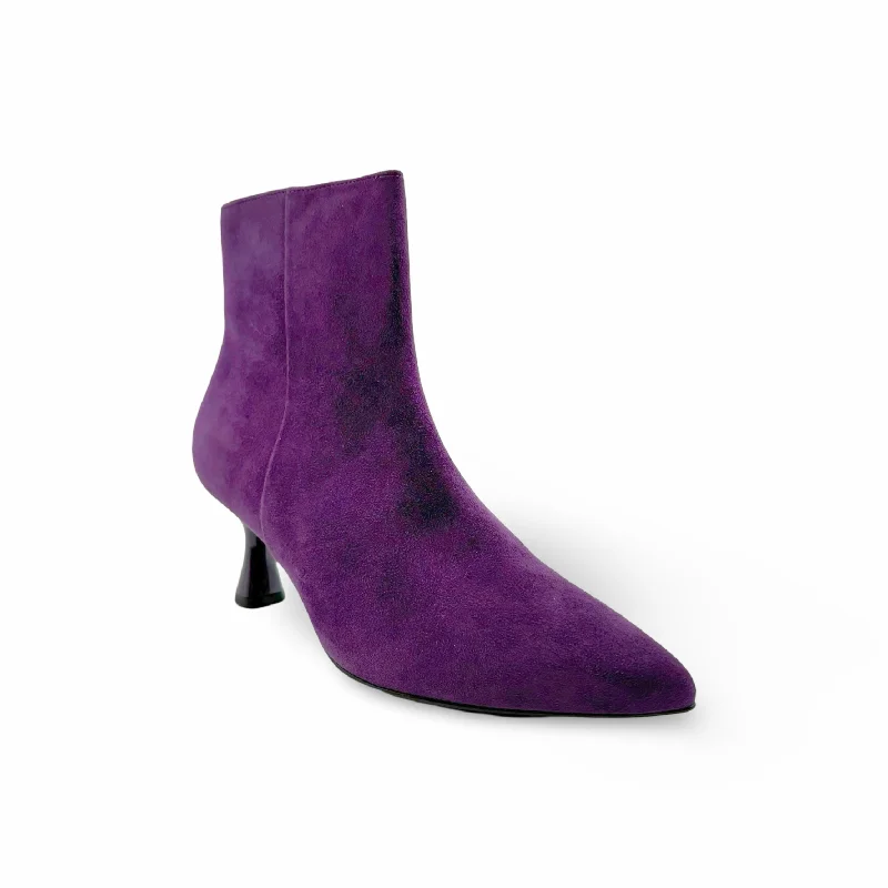 106502 Charlene Purple Ankle Boot Kitten Heel