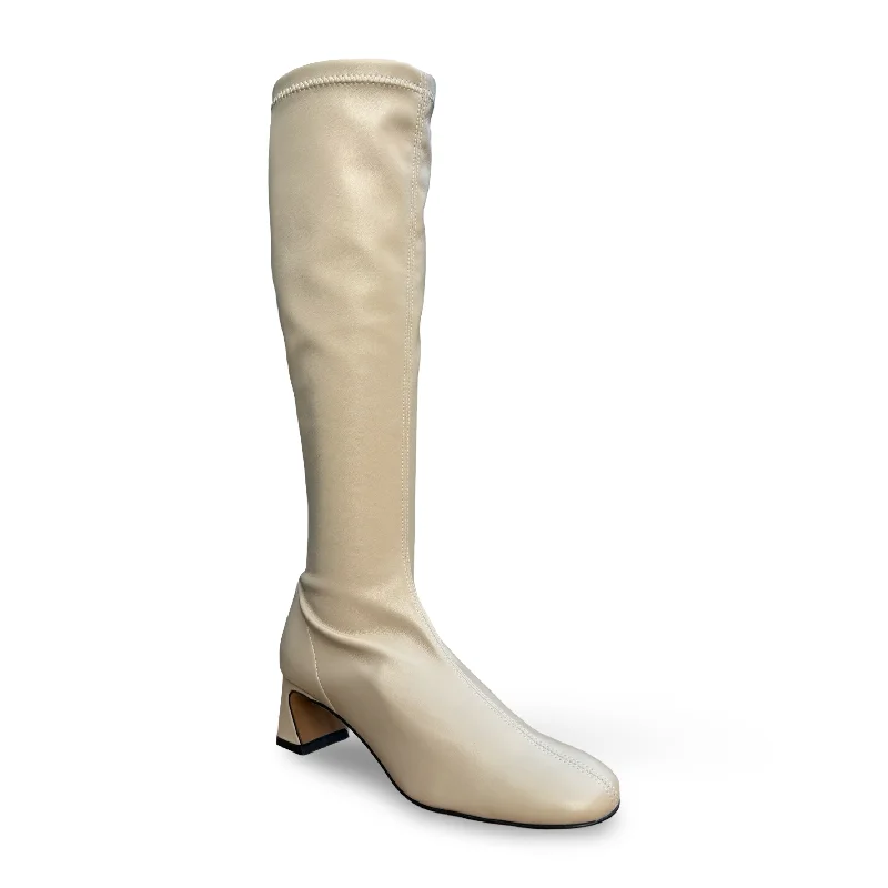 Daelta Beige Stretch Boot