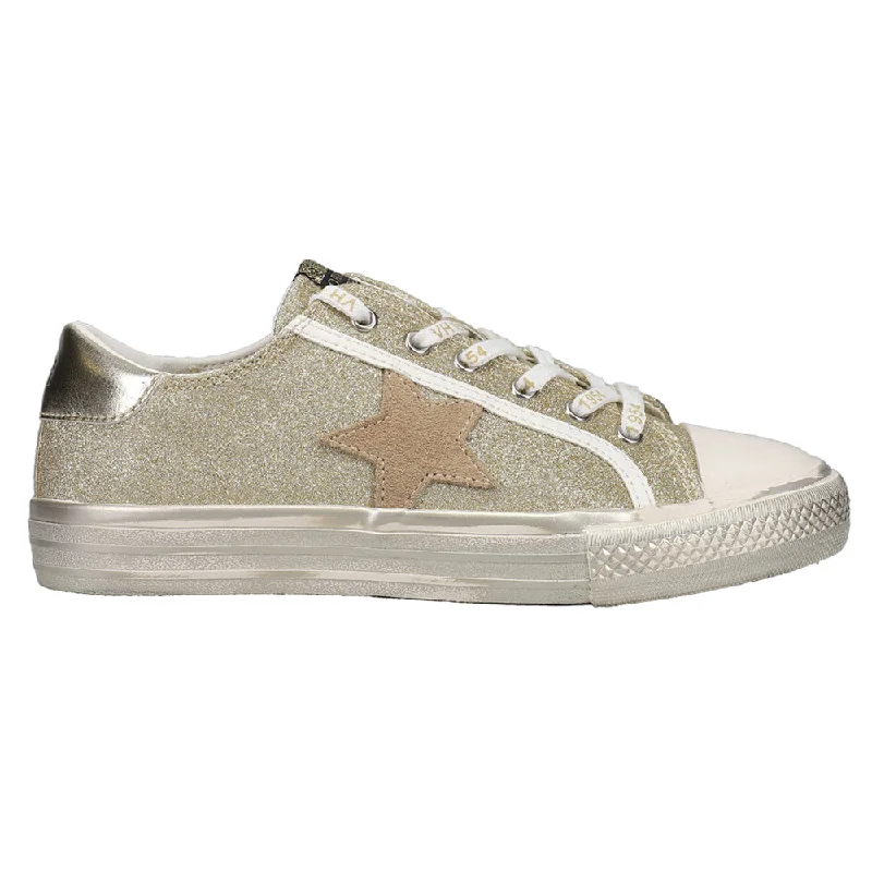 Alive Metallic Glitter Lace Up Sneakers