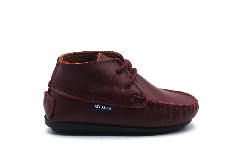 Atlanta Burgundy Baby Lace Bootie