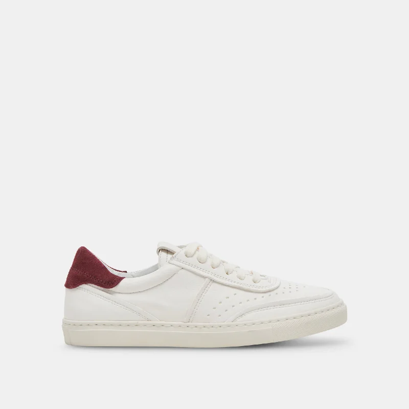 BODEN SNEAKERS WHITE MAROON LEATHER