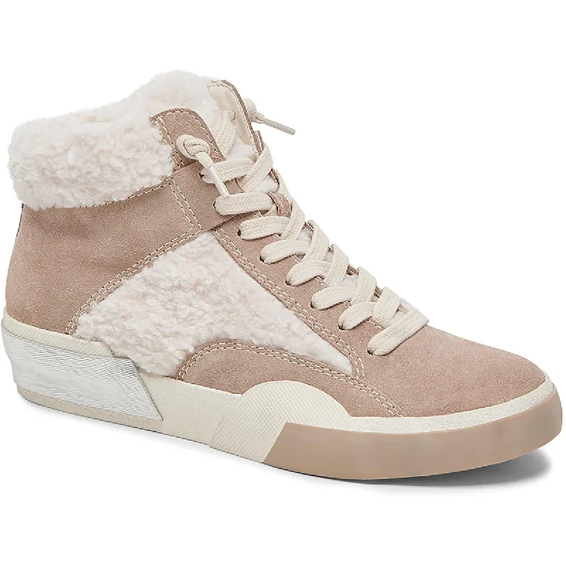 Dolce Vita Womens Zilvia Plush Suede High Top Casual And Fashion Sneakers