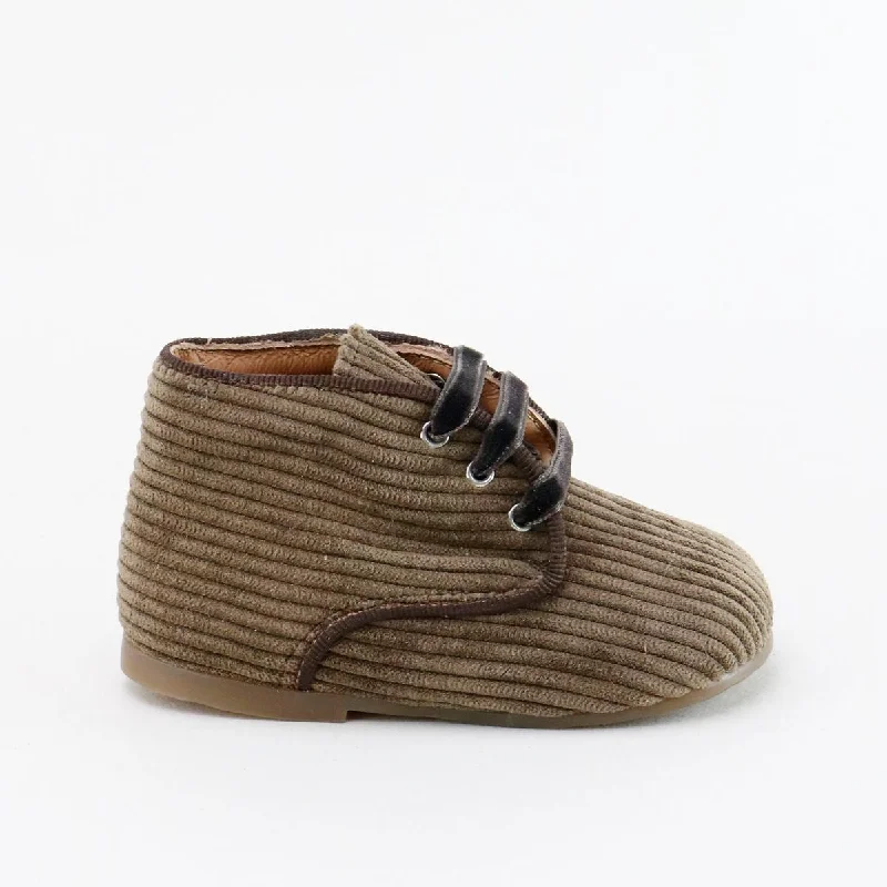 Papanatas Brown Corduroy Baby Bootie