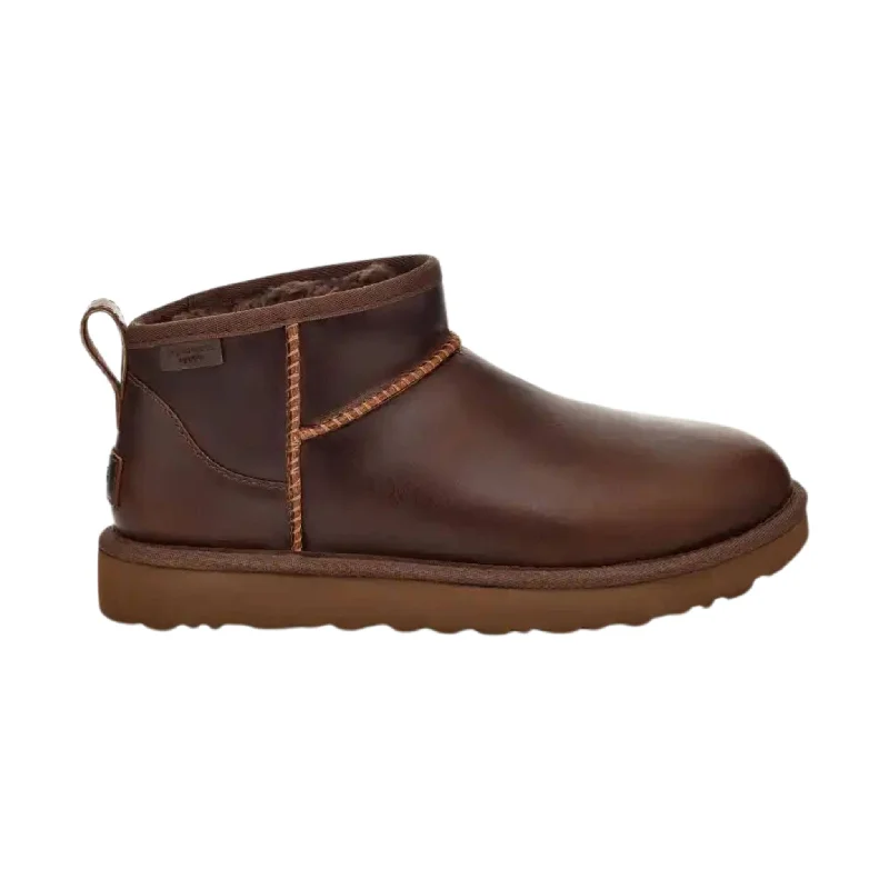 UGG Women's Classic Ultra Mini Leather Regen Boots - Ironwood